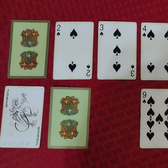 Vintage Stancraft Coat of Arms Playing Cards and Plastic Glitter Case - Picture 8 of 16